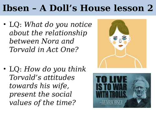 A Doll's House Henrik Ibsen A Level English Literature lesson 2