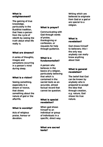 Fully resourced lesson on general and special revelation