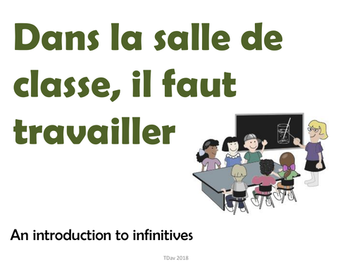 French verbs lesson - introduce infinitives with dos and don'ts - powerpoint/worksheet/lesson notes