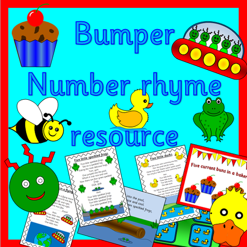 Bumper number rhyme pack- 30 rhymes with props, display, games, masks