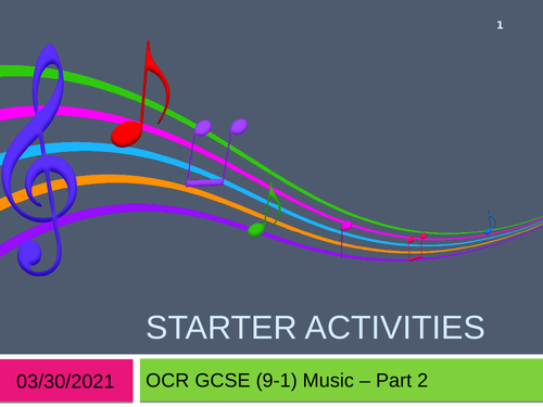 OCR GCSE (9-1) Music Listening Starters Part 2
