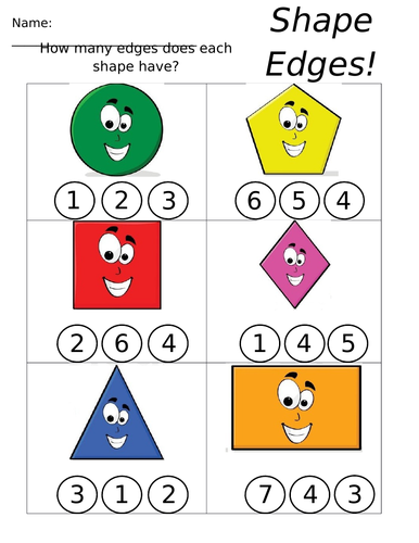 Shape Edges Bingo Dabber Worksheet for Maths Center reception / kindergarten