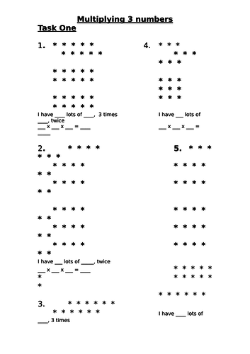 Multiplying 3 numbers year 4 mastery teaching resources
