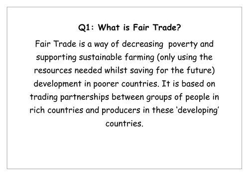 Fair trade fact statements display