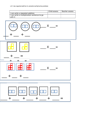 year 2 repeated addition teaching resources