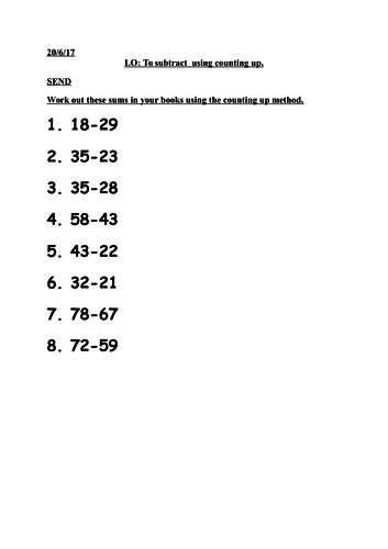 To subtract  using counting up