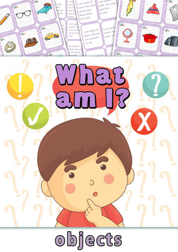 Guess What I Am? Objects Game | Everyday Objects Vocabulary | ESL Speaking Activity | Printable PDF