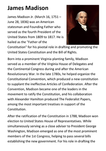 James Madison Handout