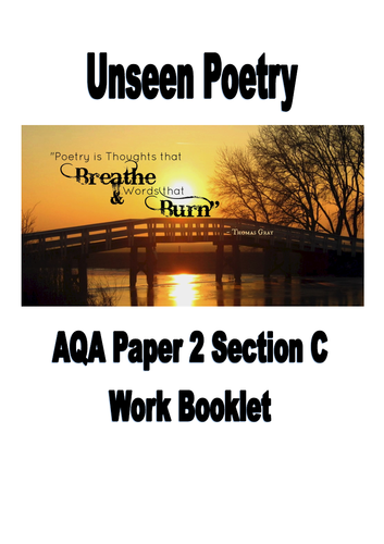 Unseen poetry revision/teaching booklet