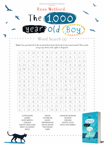Ross Welford - The 1,000 Year Old Boy: Wordsearch
