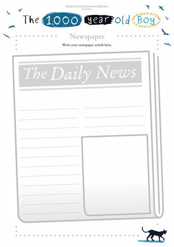 Ross Welford - The 1,000 Year Old Boy: Newspaper Article