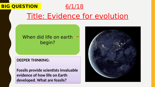 AQA new specification-Evidence for evolution-B15.5