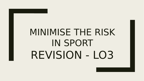 Cambridge Technicals Level 3 in Sport - Unit 4 LO3