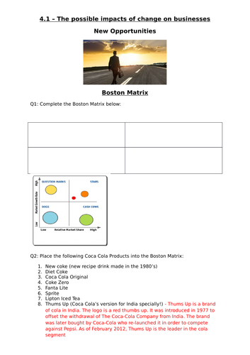 4.1 - Impacts of change - New Opportunities - CTEC - Cambridge Technicals Level 3 Business