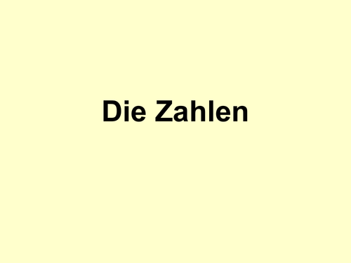 Die Zahlen 1 - 20