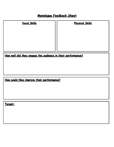 Monologue Feedback