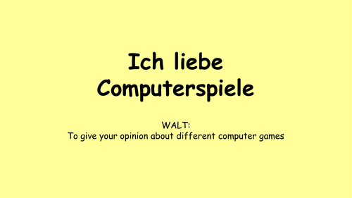 Ich liebe Computerspiele