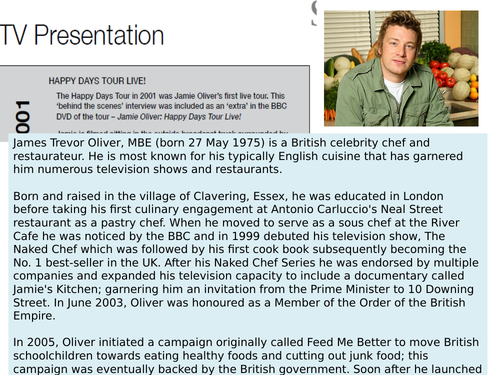 OCR EMC Anthology Jamie Oliver- Happy Days Tour- 2001