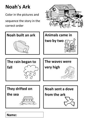Noah's Ark Story Sequencing Activity