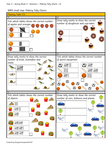 Year 2 - WRM Spring Block 2 - week 3 - Making Tally Charts Fluency 1