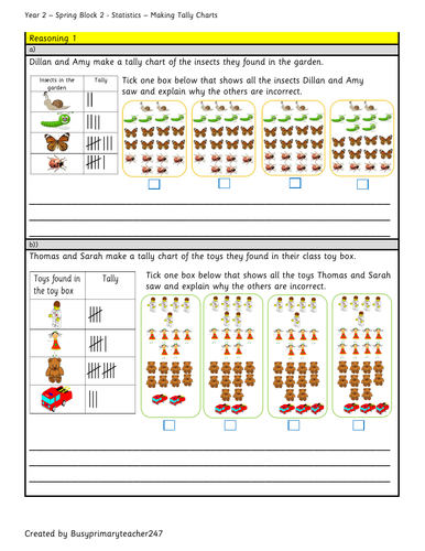 Year 2 - Spring block 2 - week 3 - Statistics - Making tally charts (reasoning)