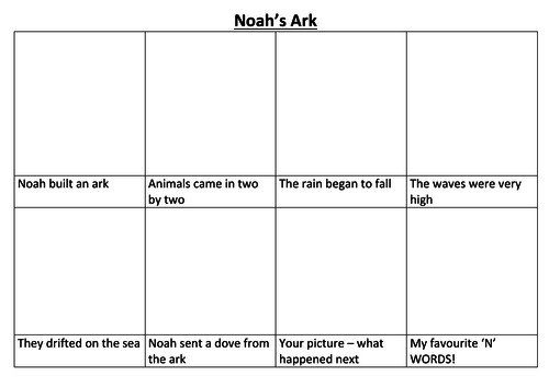 Noah’s Ark Comic Strip and Storyboard