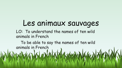 Les animaux sauvages (Wild animals in French)