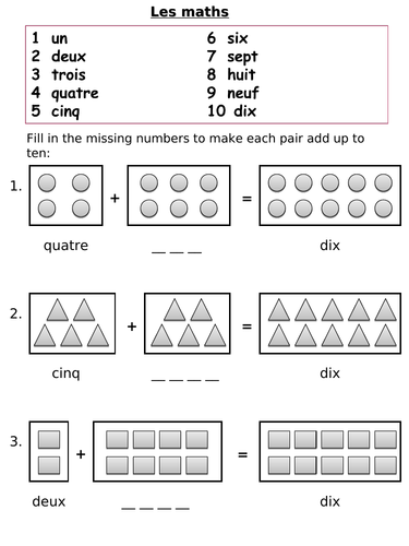 french numbers worksheets basic teaching resources