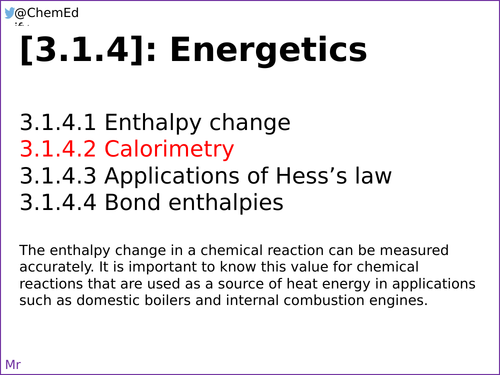 AQA A-Level Chemistry [3.1.4.2] Calorimetry [New Specification (2016-)]