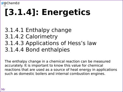 AQA A-Level Chemistry [3.1.4] Energetics [New Specification (2016-)]