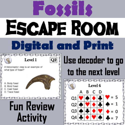 Types of Fossils Escape Room