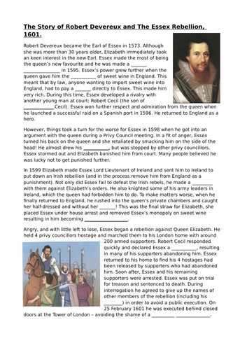 Essex's Rebellion, 1601. Elizabethan England - AQA History GCSE