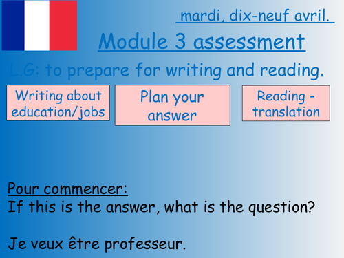 French Studio 3 Rouge Module 3 assesssment preparation