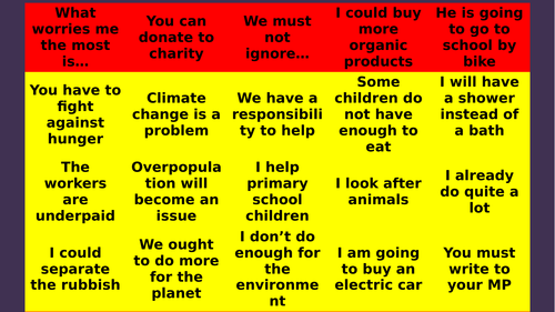 Claim the parcel translation game Nuestra Planeta New GCSE Viva AQA