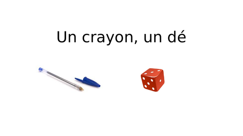 Un crayon, un dé (One pen, one dice) Translation game with rules Les Vacances New GCSE