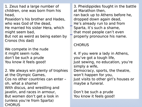 Ancient Greece Song For Assembly Original Humourous Lyrics Teaching Resources