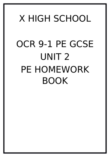OCR 9-1 PE - Homework Booklets - Lesson Recaps
