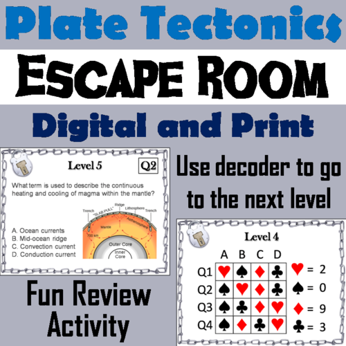 Plate Tectonics Science Escape Room Teaching Resources