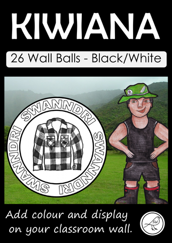 Kiwiana – Wall Balls – Black and White