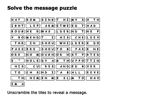 Solve the message puzzle from Clara Barton