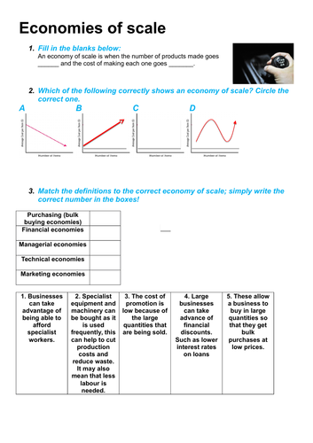 Economies of Scale Worksheets