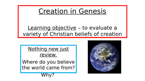 AQA GCSE Religious Studies Spec A - Creation (Christianity)