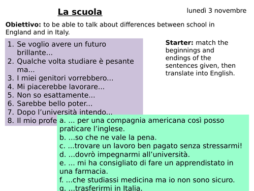 Italian and English schools