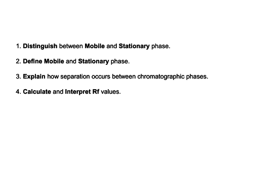 Chromatography and Rf