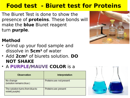 Food tests - GCSE required practical