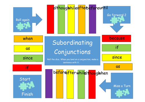 Subordinating Conjunctions Board Game