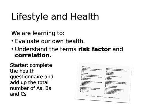 Lifestyle and health - risk factors for disease
