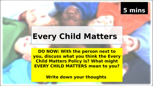 GCSE HEALTH AND SOCIAL CARE- EVERY CHILD MATTERS