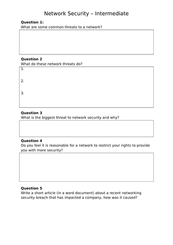 Networking Unit of Work New Computer Science GCSE OCR/AQA