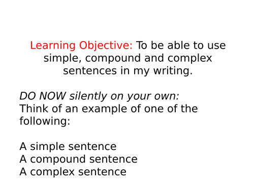 Sentence types and subordinate clauses